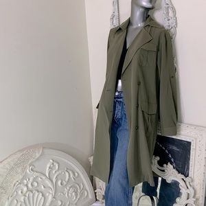 Anne Klein Olive Drab Trench Coat